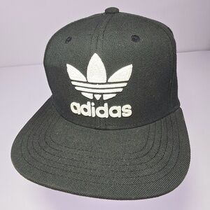 Adidas Originals Trefoil Snapback Hat Black Flat Brim Cap 08/19